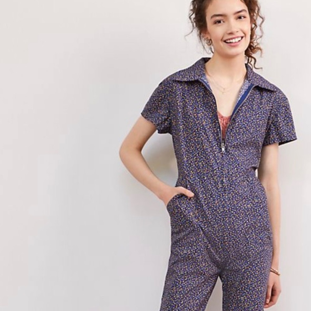 Anthropologie Afternoon floral jumpsuit